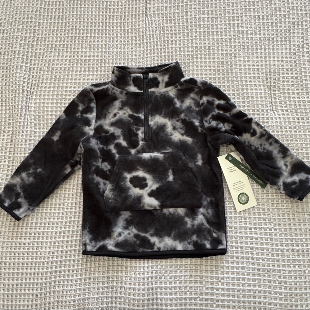 Threads 4 Thought Kids Black and White Tie-Dye Hoodie